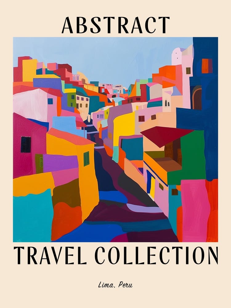 Abstract Travel Collection Poster Lima Peru 2