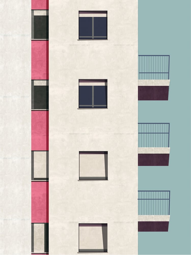 Pink Apartment Block