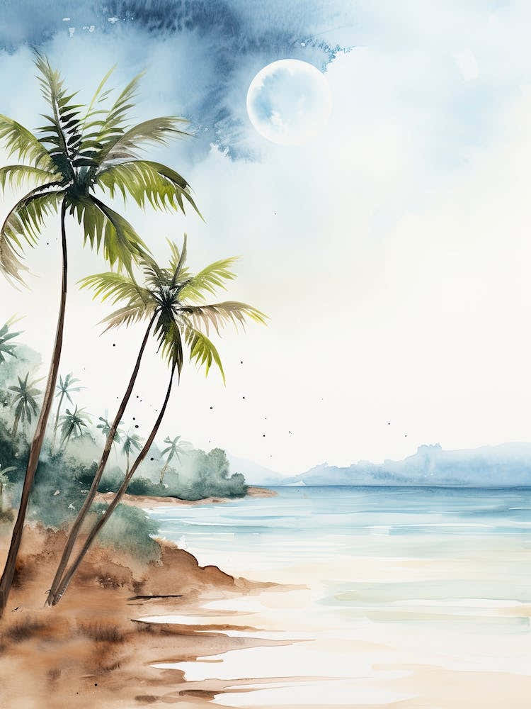 Watercolour Of Playa Manuel Antonio   Manuel Antonio National Park Costa Rica 2