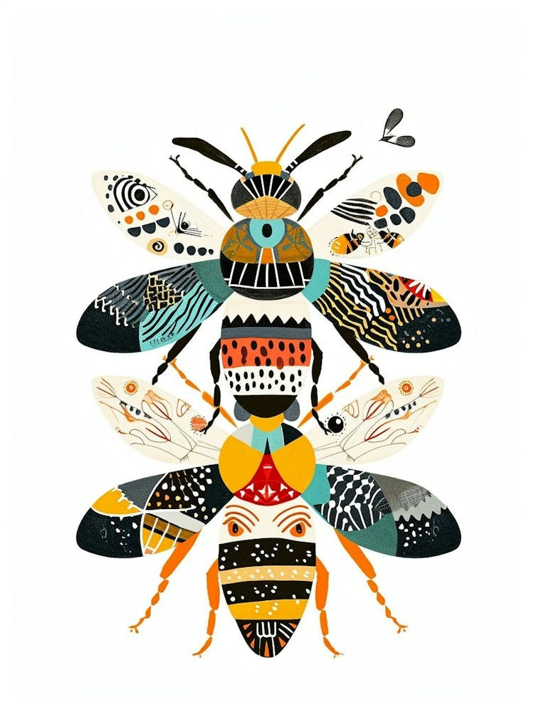 Colourful Insect Illustration Yellowjacket 1