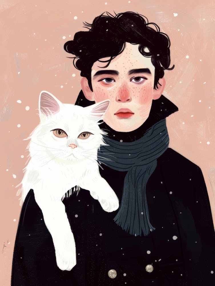 Boy With A Cat 1