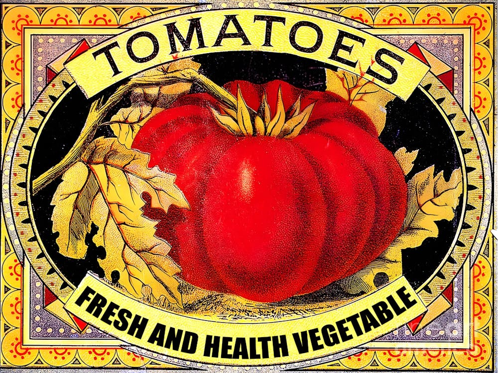 Fresh Tomatoes, Big Red Tomato, Vintage Advertising Poster