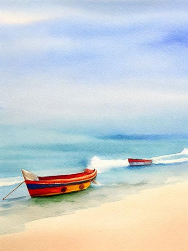 Colva Beach, Goa, India Watercolour