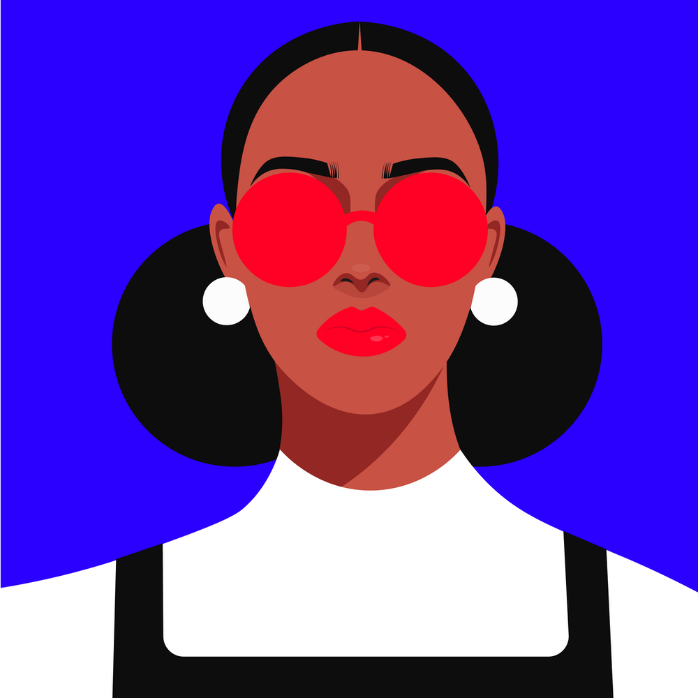 Woman with glasses