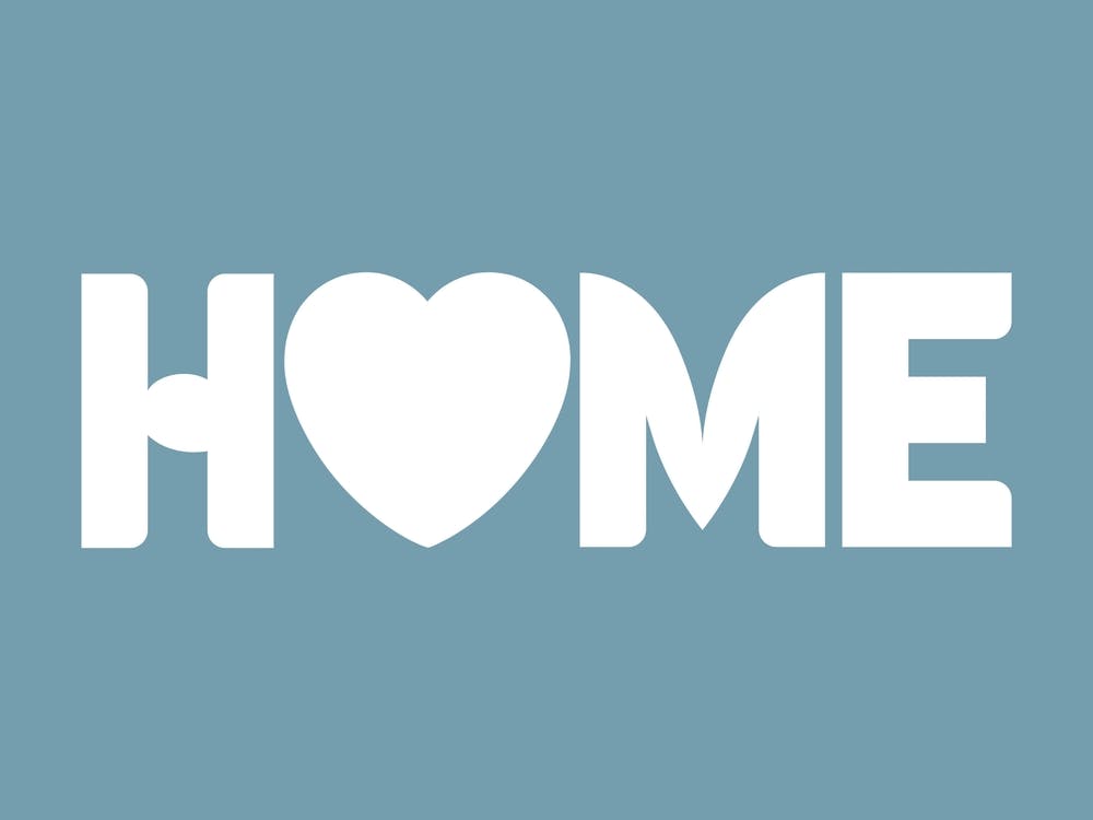 Home Word Art White and Blue