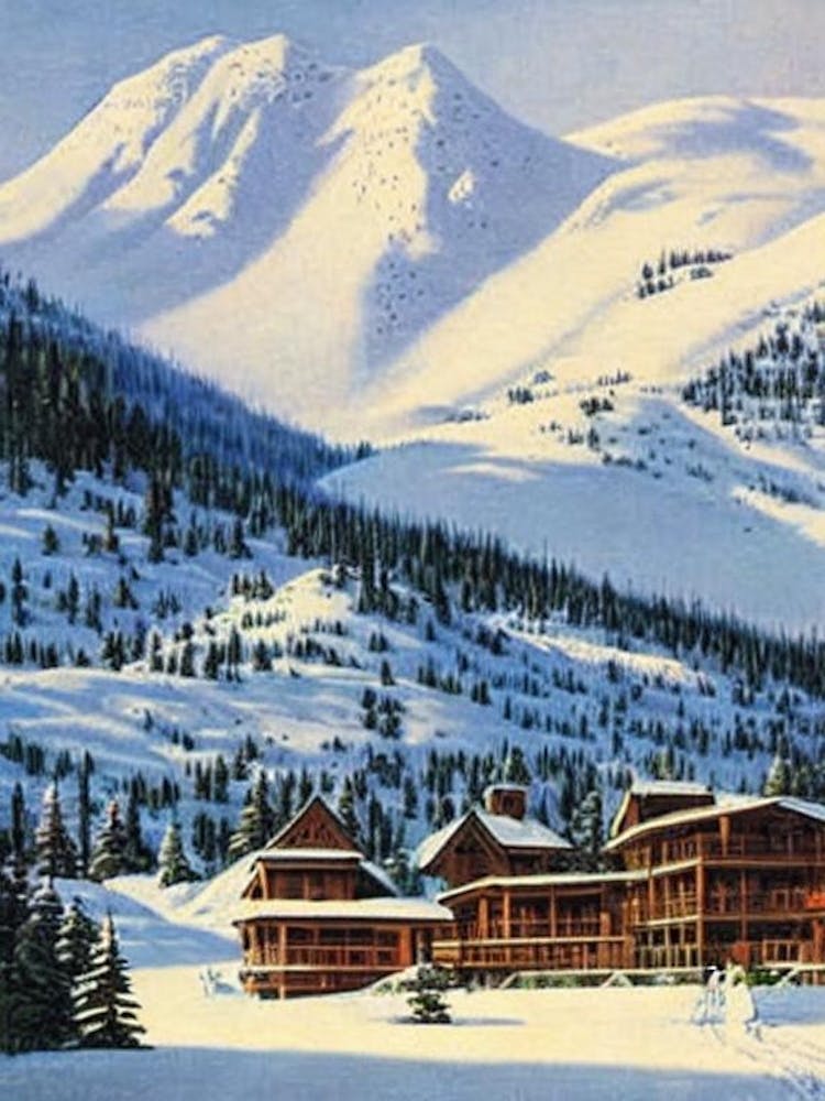 Snowshoe, Usa Ski Resort Vintage Landscape 2 Skiing Poster