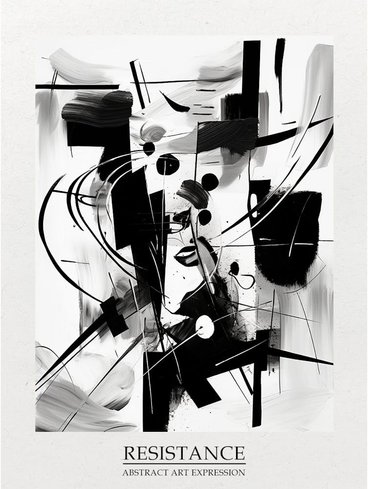 Resistance Abstract Black And White 2 Poster