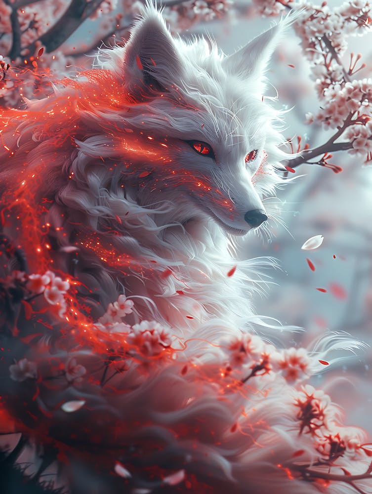 Beautiful Fantasy White Fox 19