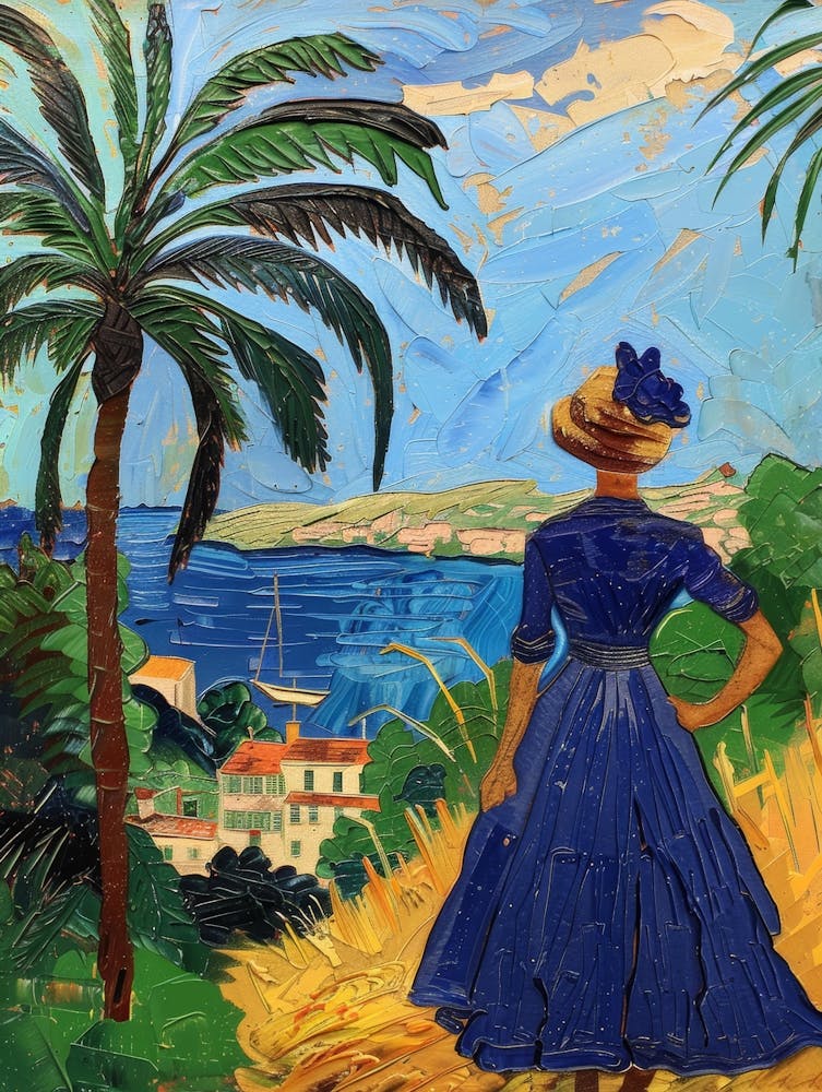 Woman In Blue Dress 2