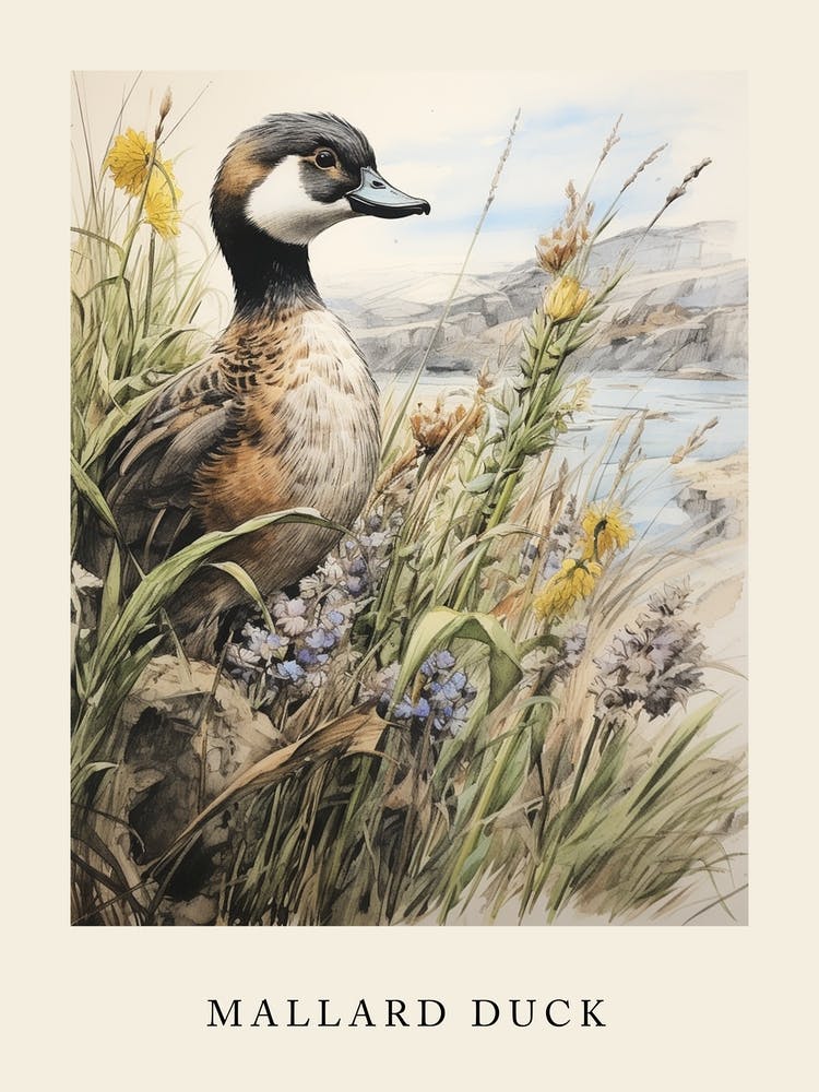 Beatrix Potter Inspired  Animal Watercolour Mallard Duck 1