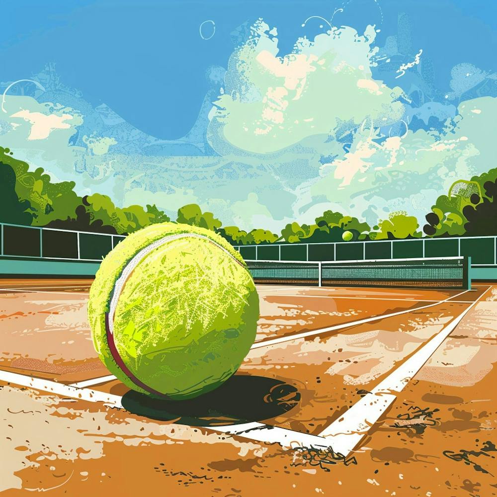 Tennis Ball On The Court