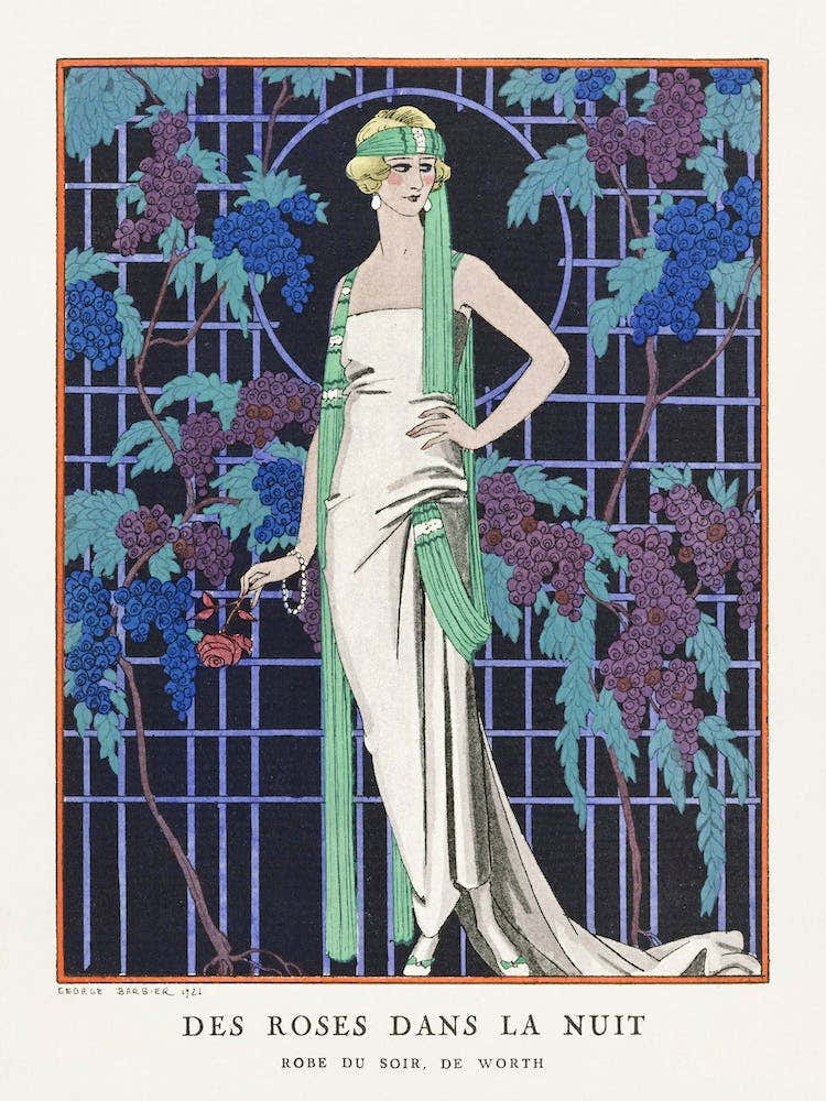 Des Robes Dans La Nuit Robe Du Soir, De Worth (1921), George Barbier