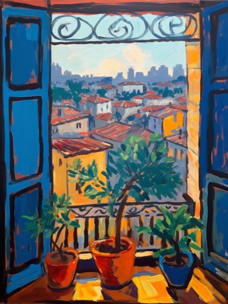 Window View Of Florence In The Style Of Fauvist 1