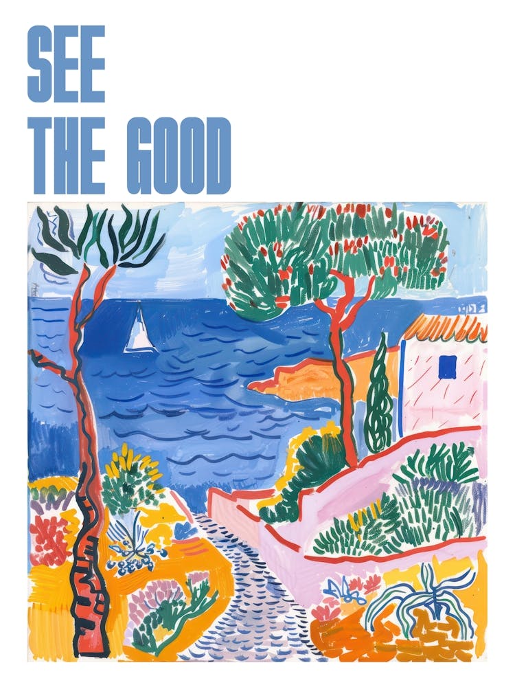 See The Good Affiche Gribouillis Bord de Mer Style Matisse 4