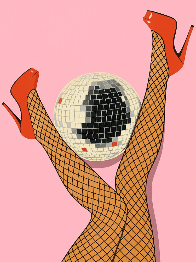 Red Heels And Disco Ball Funky Maximalist Disco Ball