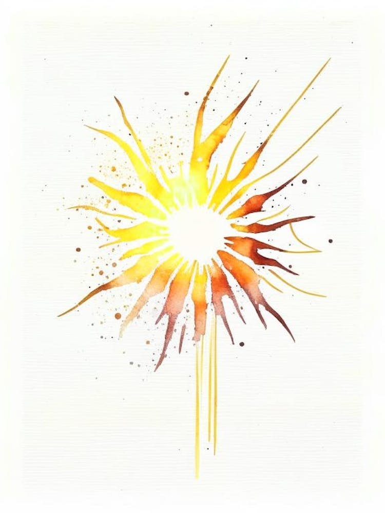 Sunburst Symbol Minimal Watercolour