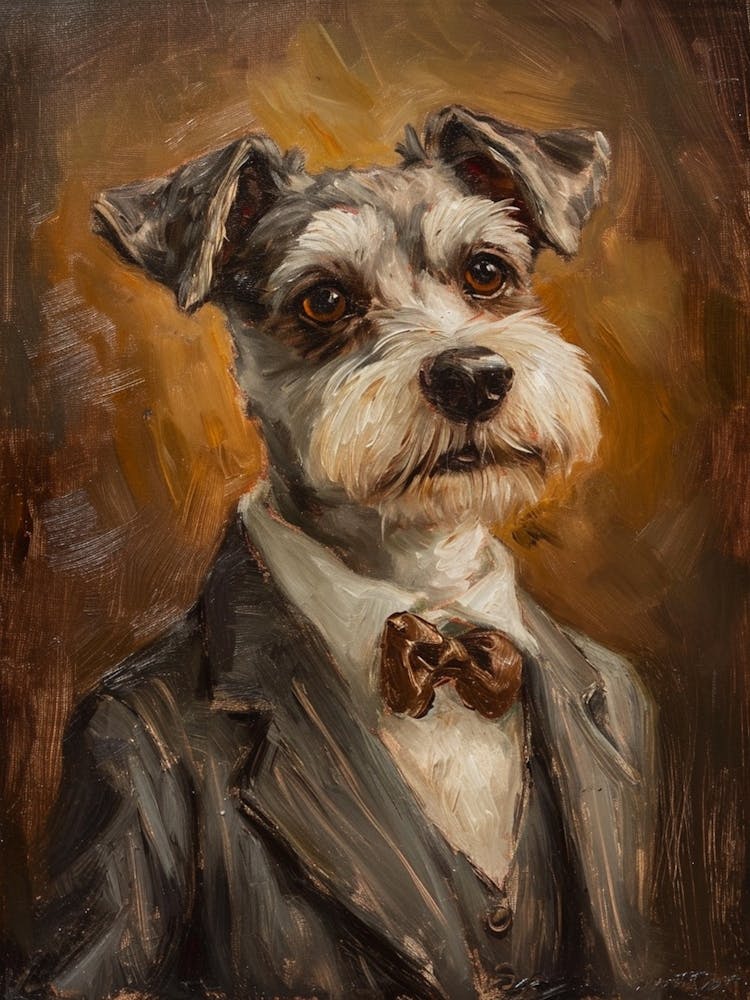 Hund Im Anzug Kitsch Porträt 4