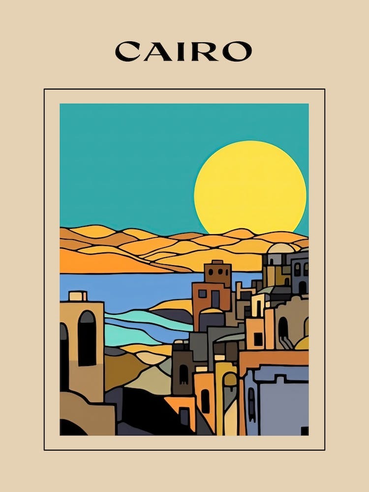 Minimal Design Style Of Cairo, Egypt 4 Poster