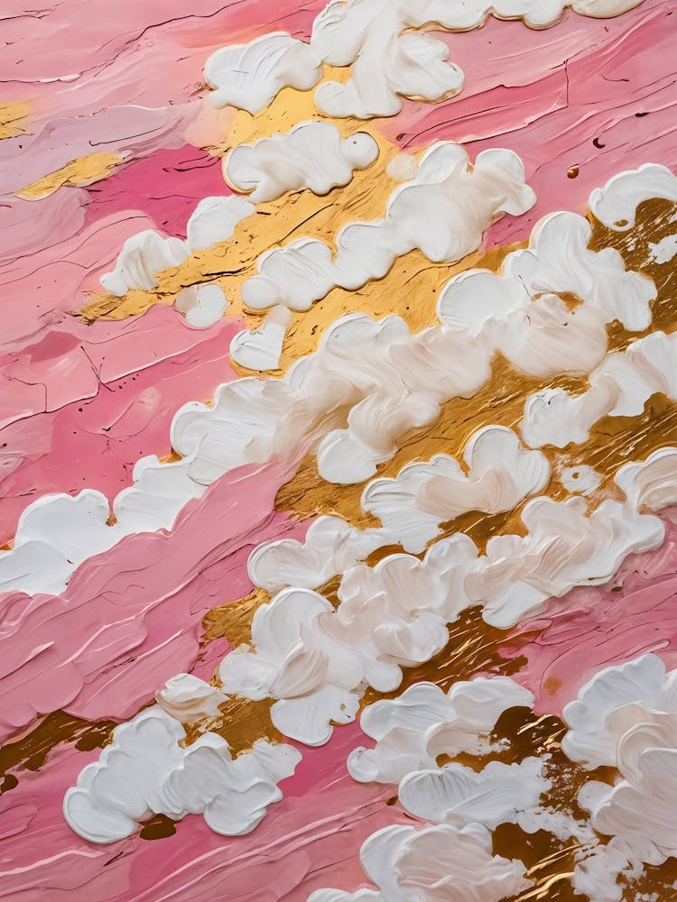 Fluffy Clouds Pink Sky no6