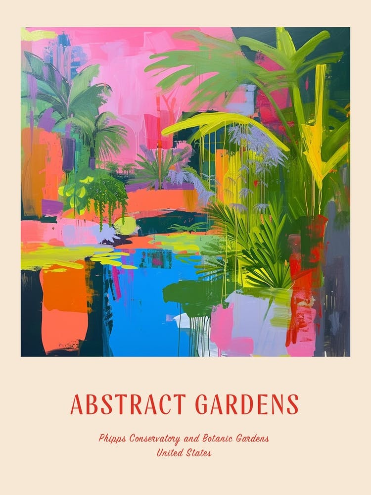 Colourful Gardens Phipps Conservatory And Botanic Gardens Usa 4 Red Poster
