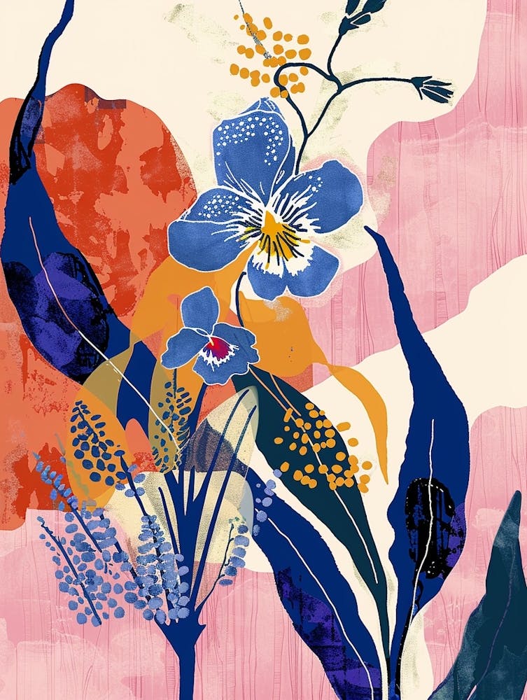 Colourful Flower Illustration Forget Me Not 5