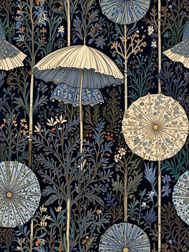 William Morris Umbrellas In The Forest 1