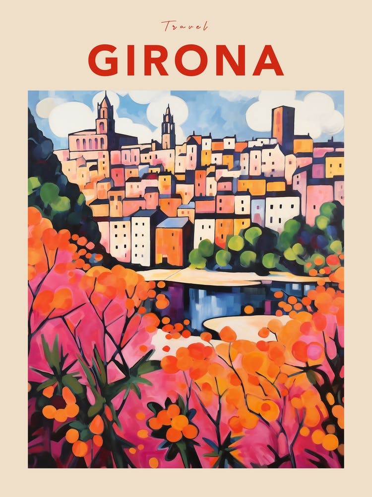 Girona Spain 4 Fauvist Travel Poster
