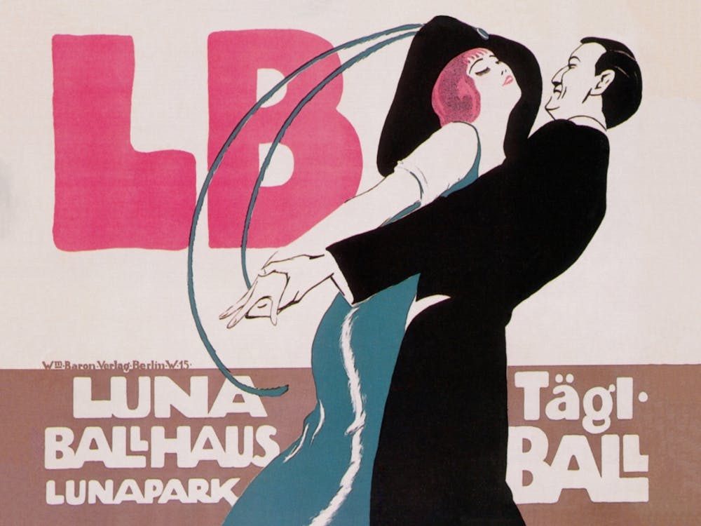Ballroom Dancers Vintage Wall Art