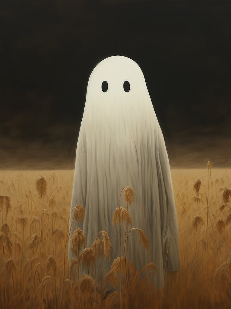 Halloween Farmhouse Ghost Painting