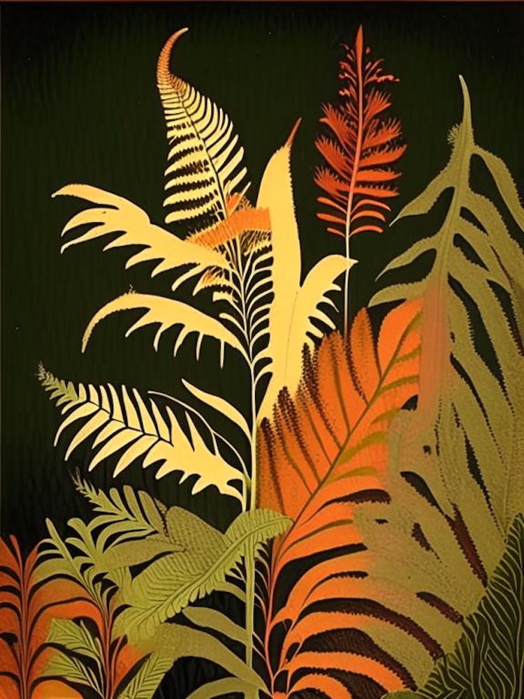 Fire Fern Rousseau Inspired