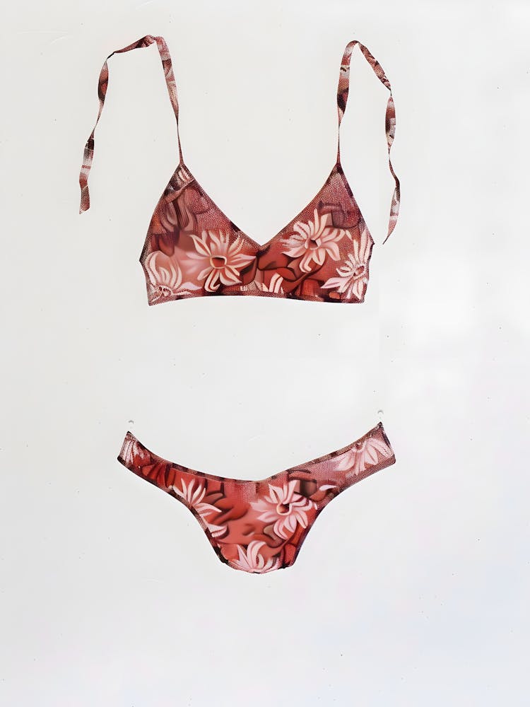 Red Floral Bikini