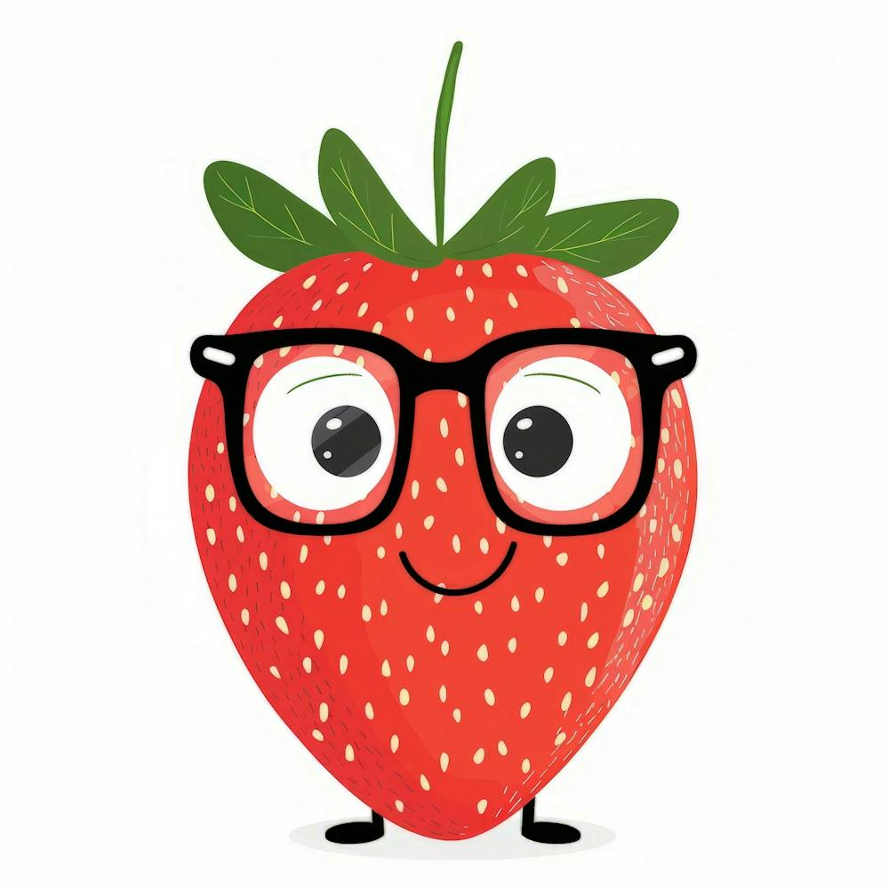 Erdbeere mit Brille 2