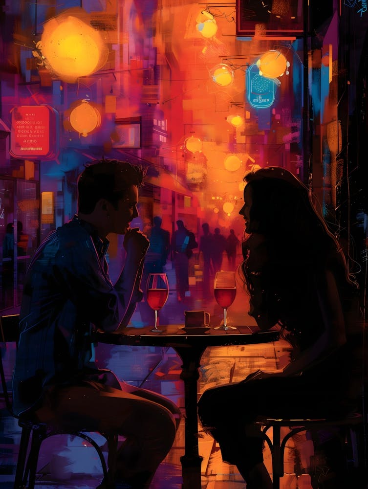 Night At The Bar, Vibrant, Pop Art