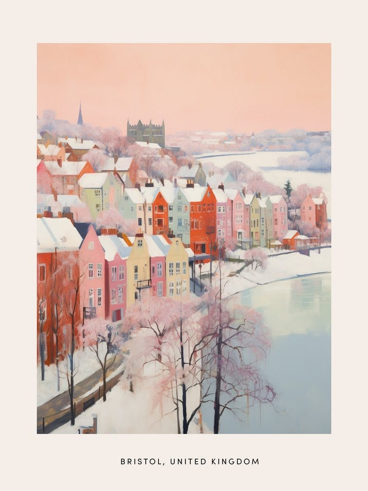 Dreamy Winter Painting Poster Bristol United Kingdom 2