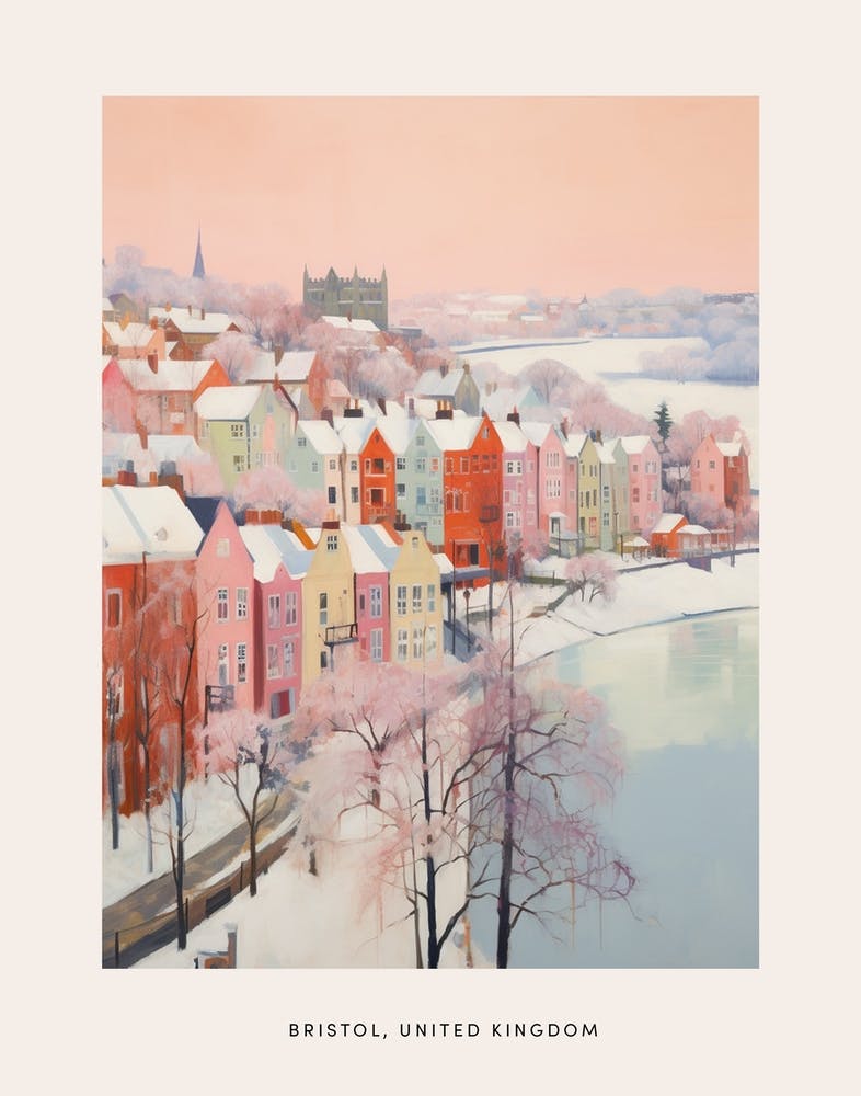 Dreamy Winter Painting Poster Bristol United Kingdom 2