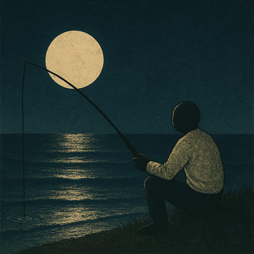 Moon catcher-Moonlight Fishing-It’s about patience, hope, and letting the universe meet you halfway