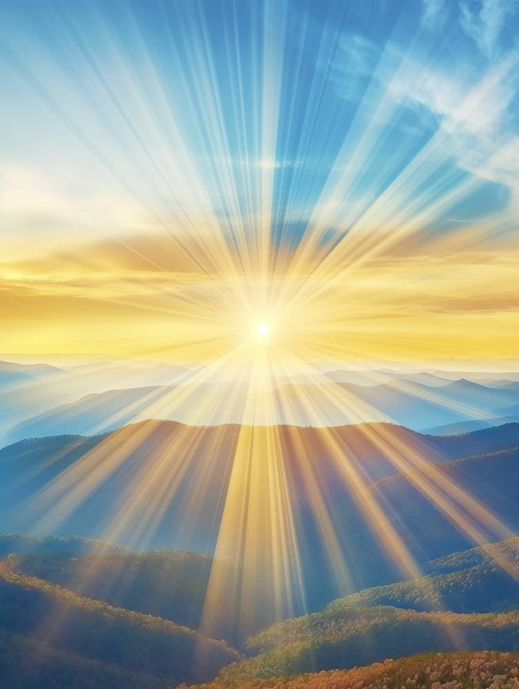 Lever de Soleil Sur les Montagnes