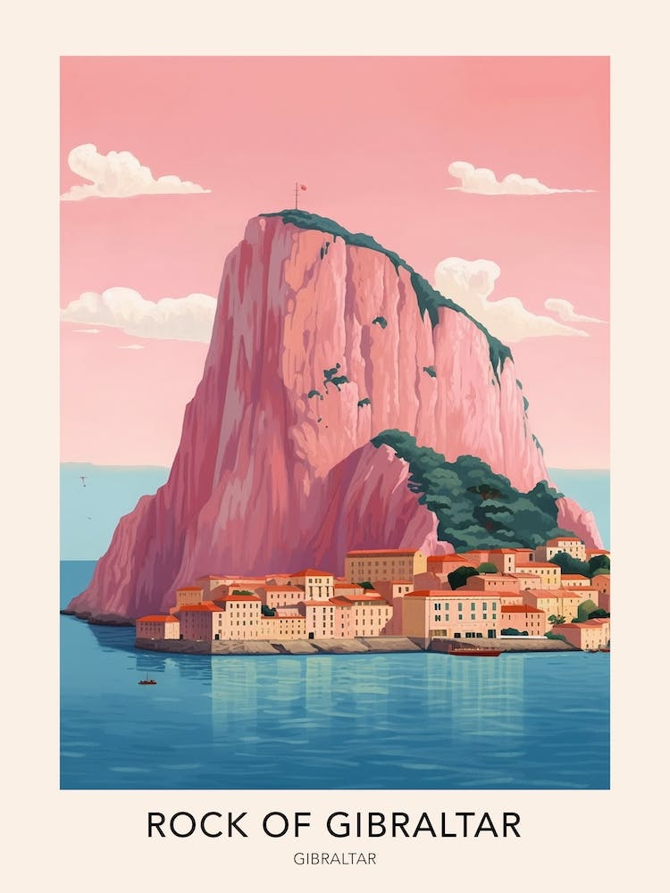 The Rock Of Gibraltar Gibraltar Travel Poster