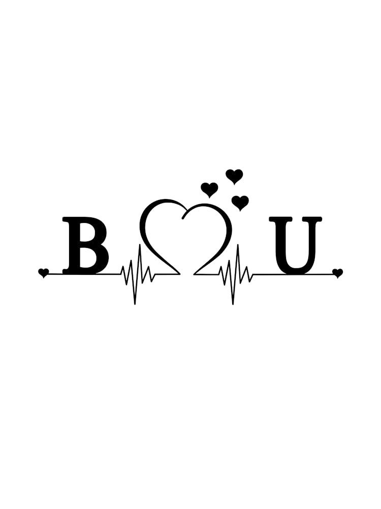 Personalized Couple Name Initial B And U Monogram