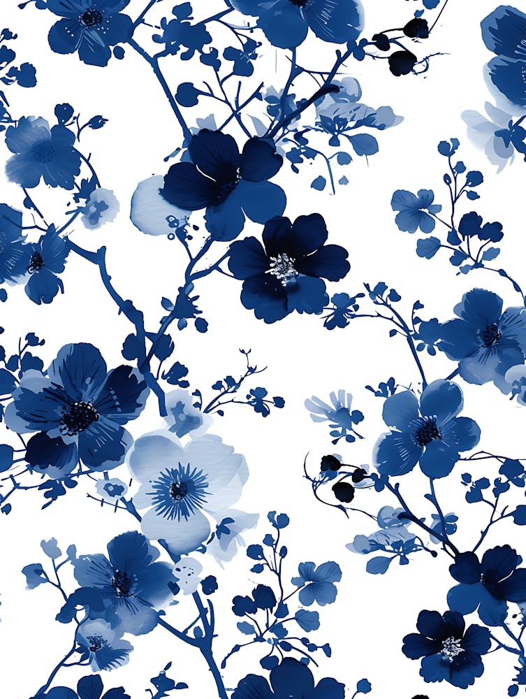 Blue And White Floral Pattern 11