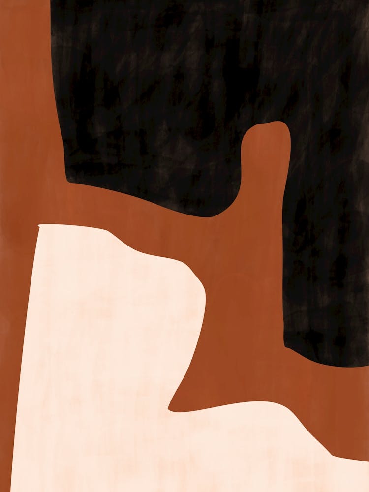 Black White & Orange Organic Shapes Poster No.2