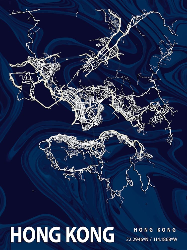 Hong Kong Crocus Marble Map