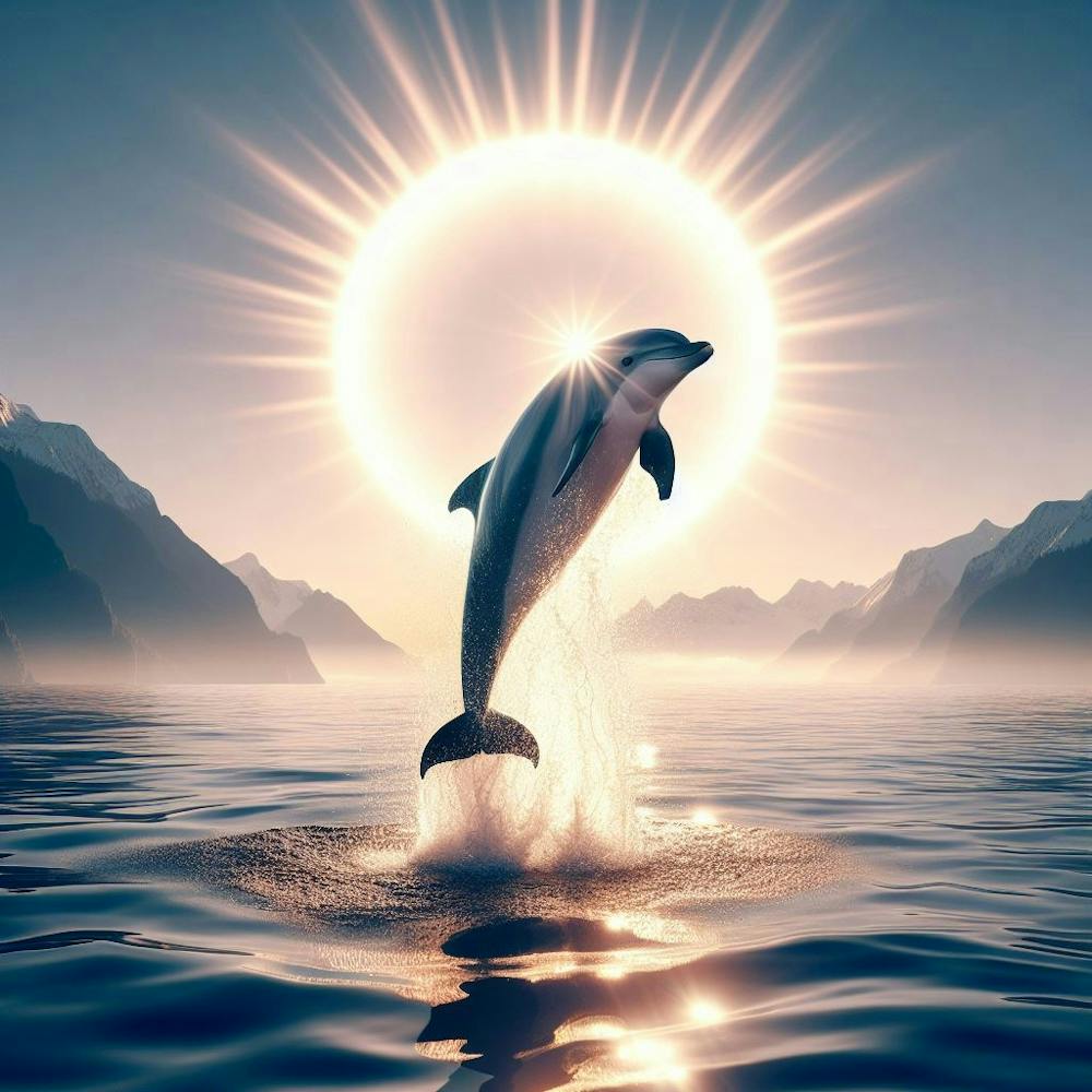 Dauphin Sautant Hors de l'Eau