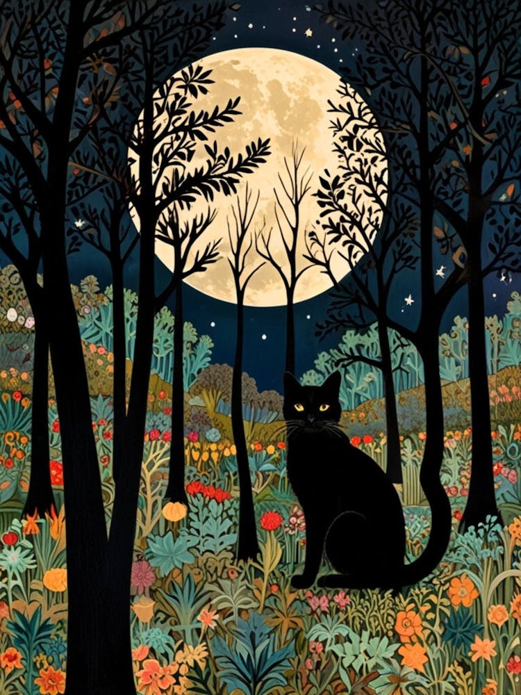 William Morris Cat In The Forest 8