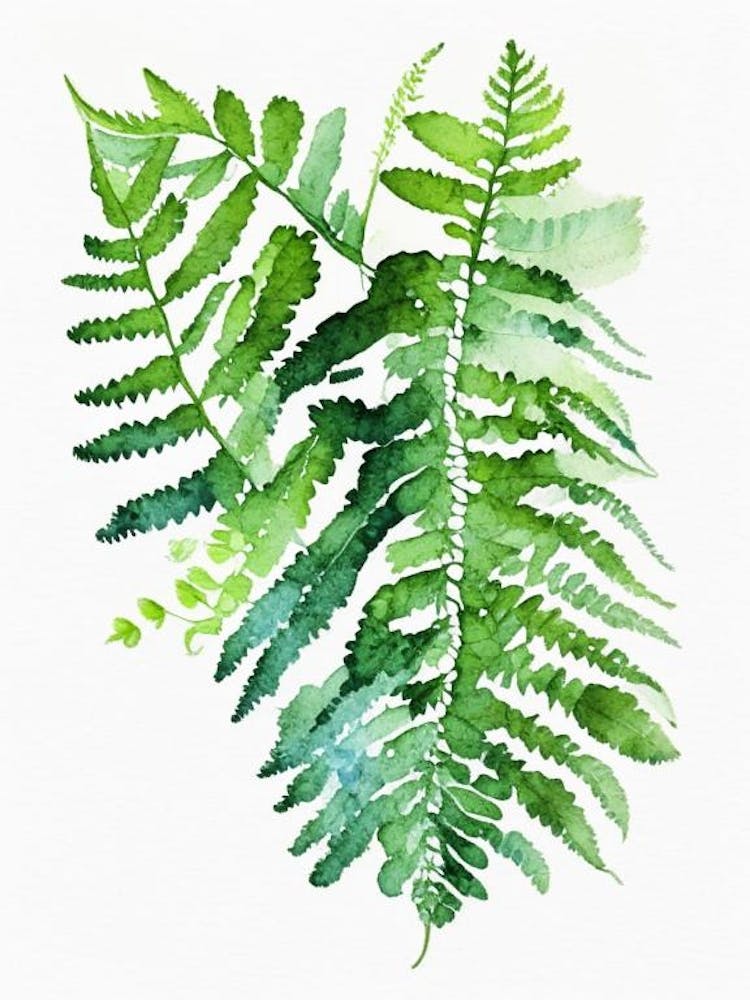 Southern Maidenhair Fern 1 Watercolour