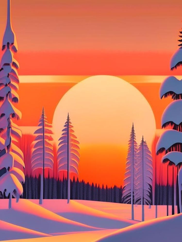 Lapland Retro Sunset