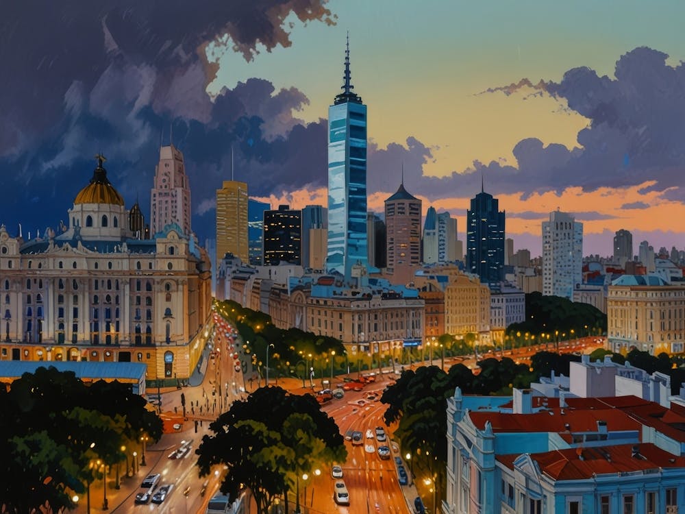 Sunset In Madrid art
