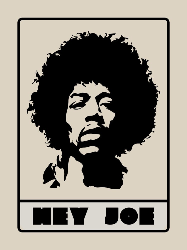 Jimi Hendrix Music Poster Album Poster Mid Century Modern Song Lyrics Print Funky Wall Art Music Gifts For Him