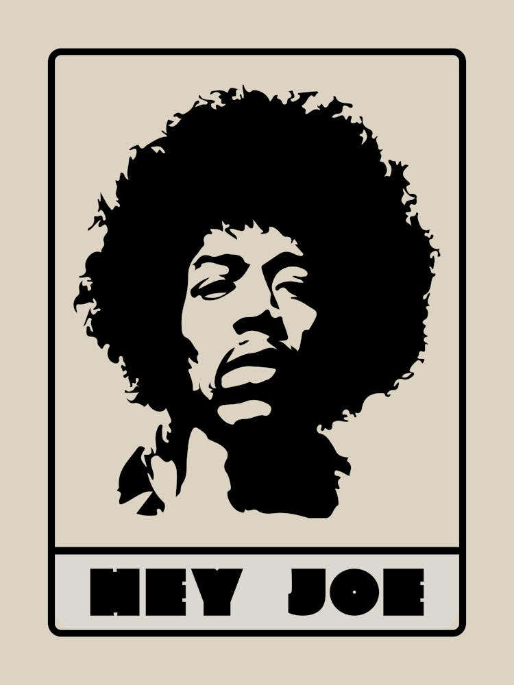 Jimi Hendrix Music Poster Album Poster Mid Century Modern Song Lyrics Print Funky Wall Art Music Gifts For Him