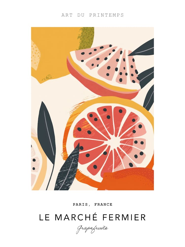 Grapefruits Le Marche Fermier Poster 1